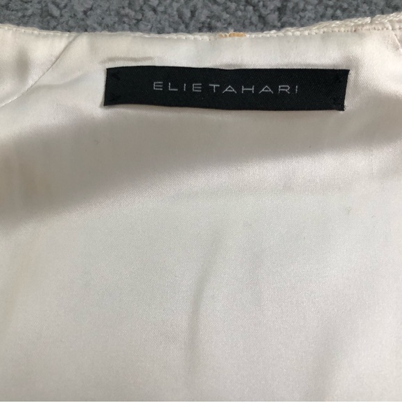 Elie Tahari cream wool short sleeves boxy crop wide relaxed jacket blazer 10 12 - Picture 4 of 7